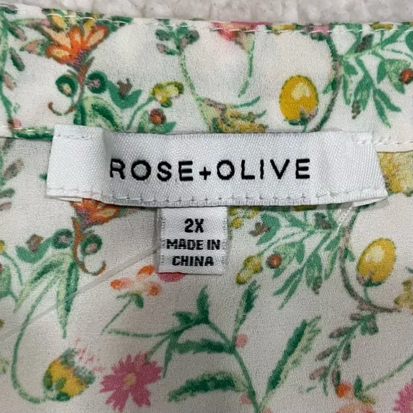 Rose & Olive Lightweight Romantic V-Neck Blouse, Women’s Size 2X - Picture 5 of 12
